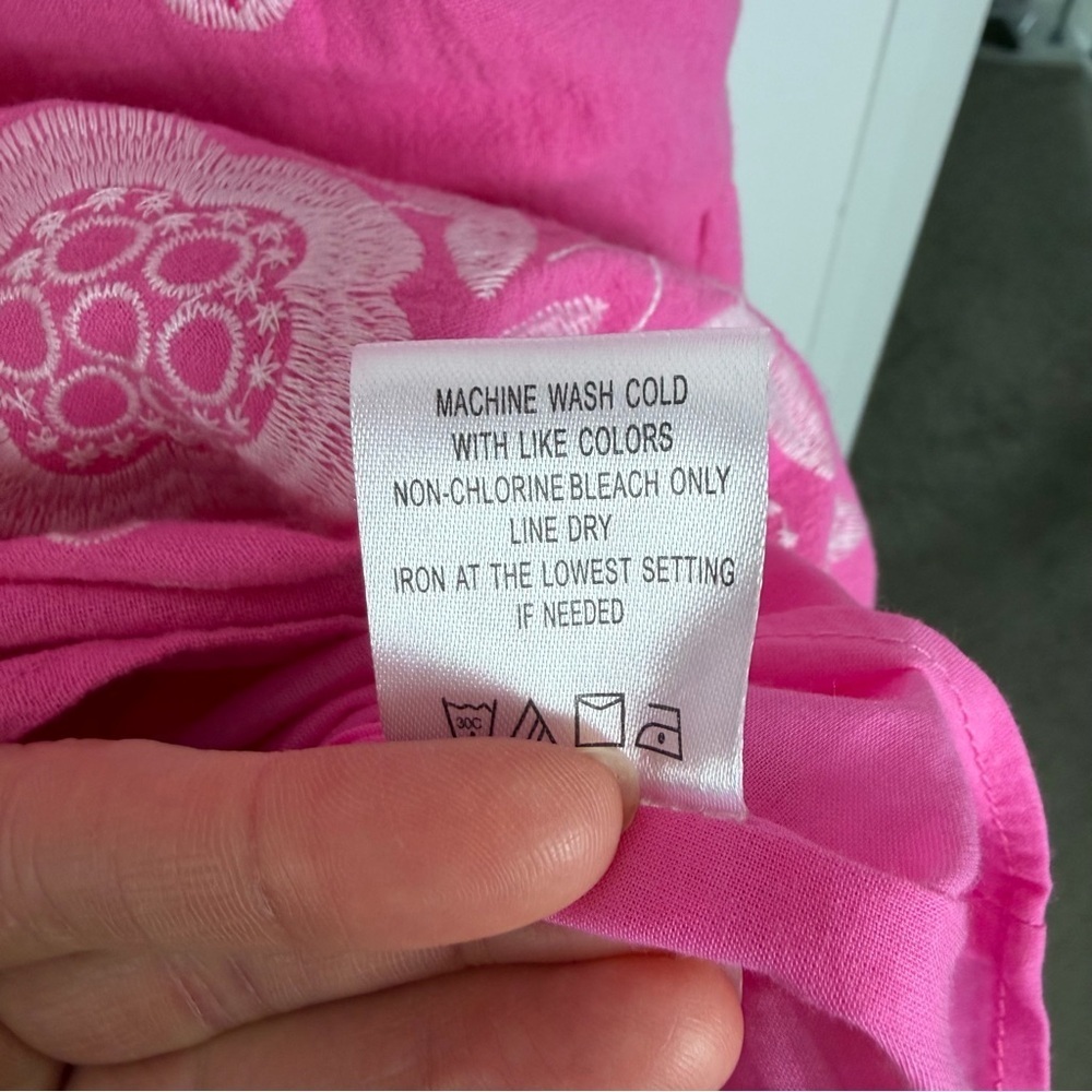 Tyler Boe Holly Embroidered Cotton Skimmer Dress in Cheeky Pink Size S NWT - Picture 13 of 16